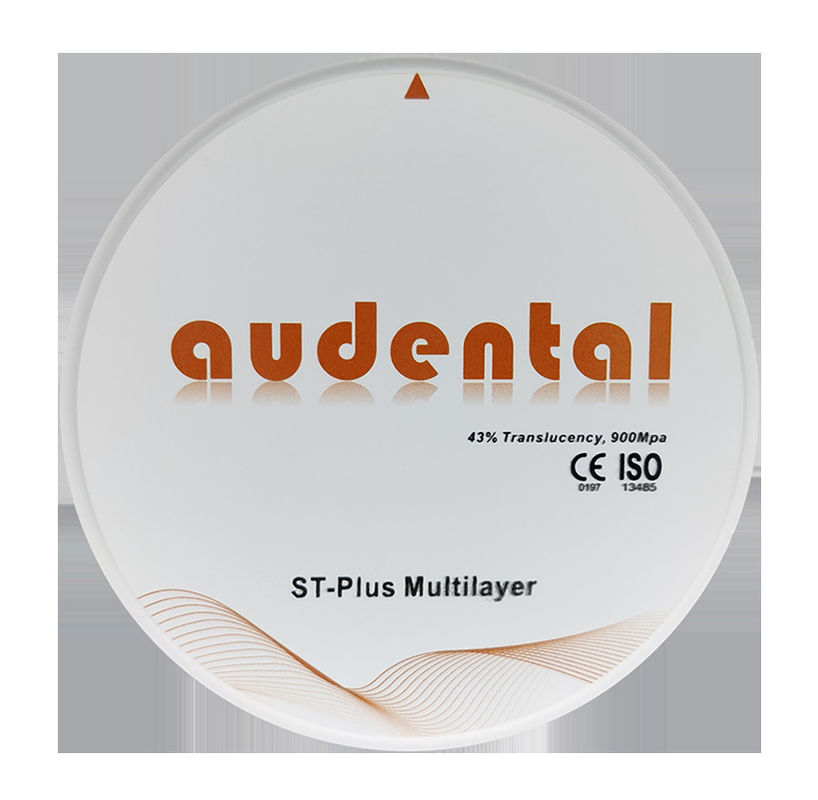 46% Translucent ST-Plus Multilayer Zirconia Round Disc Block Smooth Vita 16 Schaduw voor tandheelkundige restauratie