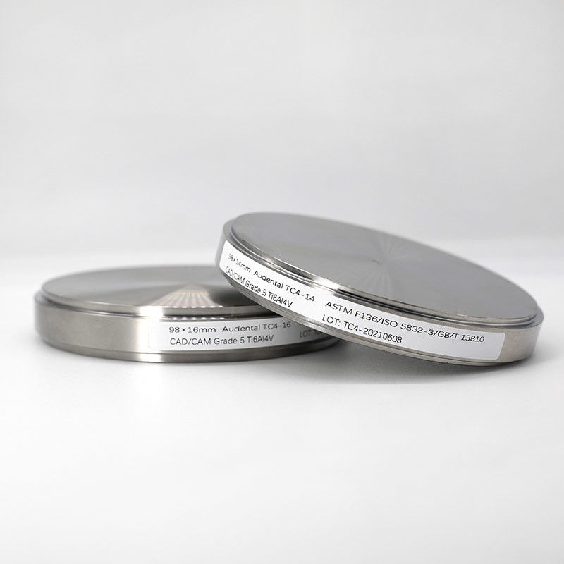 98 mm Gr5 Tandheelkundige Ti Blank CAD CAM Tandheelkundige frees Dental Titanium Disc voor kronen
