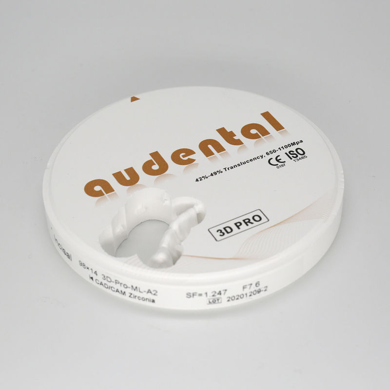 650-1100Mpa Dental Zirconia Block Vita16 Bleach4 Kleur OEM/ODM Beschikbaar
