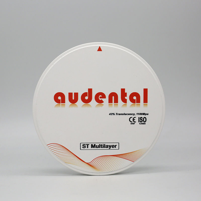 46% Translucent ST-Plus Multilayer Zirconia Round Disc Block Smooth Vita 16 Schaduw voor tandheelkundige restauratie