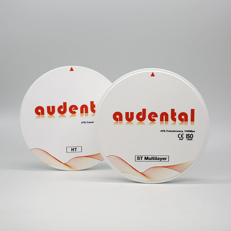 Translucent ST Multilayer Zirconia Ronde schijf 1100Mpa Buigsterkte voor tandheelkundige restauratie
