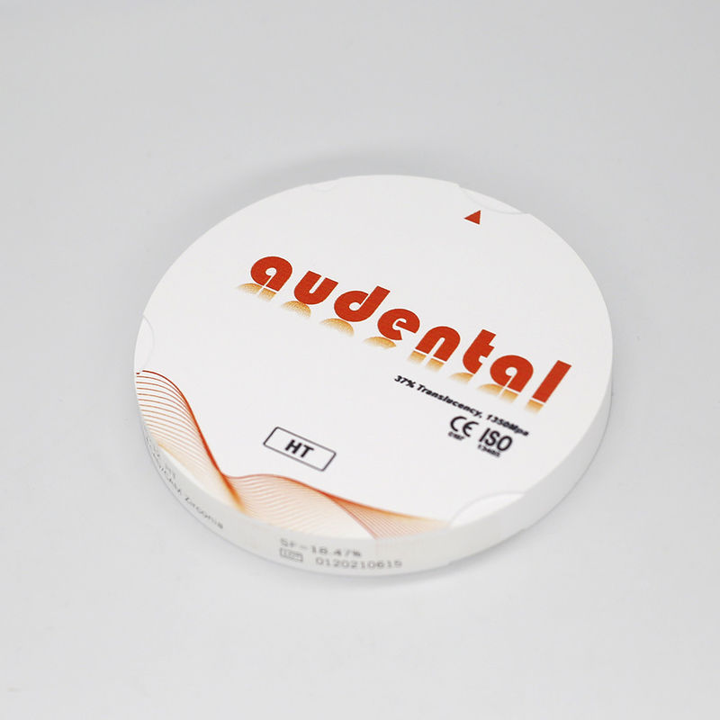 Sterkte 1350MPa Translucent HT/DHT White Zirconia Blocks OEM/ODM verkrijgbaar in kartonnen verpakking