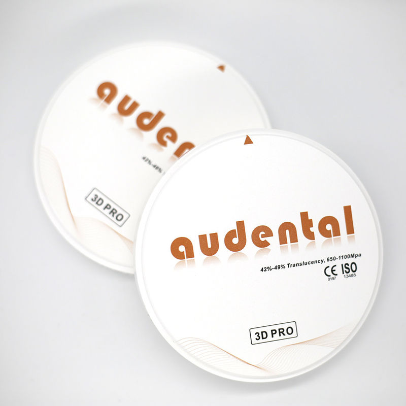 Audental 3D Pro 8 lagen Dental Zirconia Disc 98/95/92mm OEM ODM voor tandheelkundige verbruiksartikelen