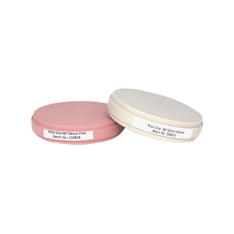 Technopolymer Tandheelkundige Peek Blank 10/12/14/16/18/20/22/25mm Hoogte voor tandheelkundige raam