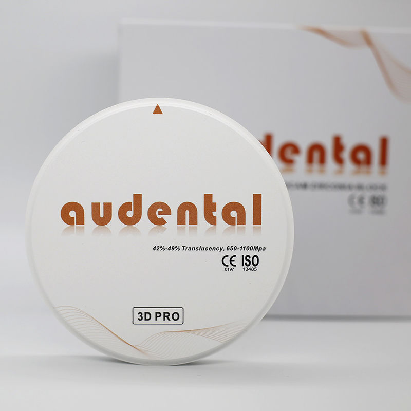 Audental 3d Pro Zirconia Block 1200Mpa 98mm CAD CAM System Tandheelkundige laboratoriummaterialen 10-30mm voor Inner Crown
