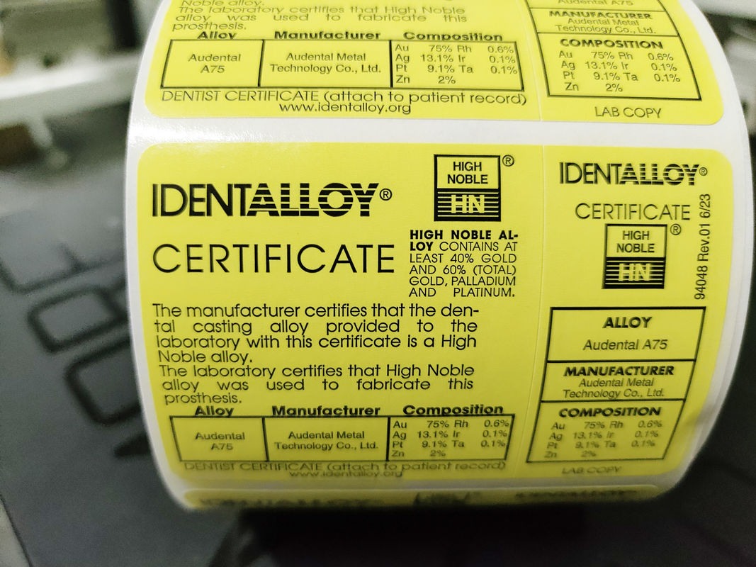 Audental A75 (HIGH NOBL/Crown&Bridge alloy/Geel/Au75%)