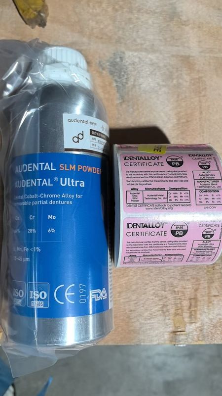 Audental Ultra SLM Powder/CoCrmo/CE, FDA, Identalloy/Dental 3D Metal Print