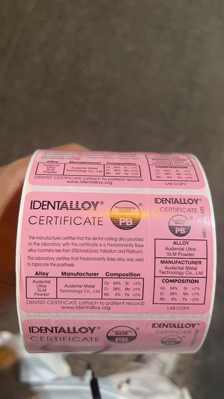 Audental Ultra SLM Powder/CoCrmo/CE, FDA, Identalloy/Dental 3D Metal Print