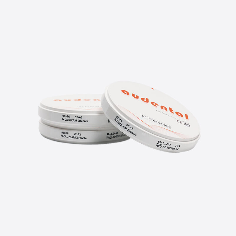 Pre-schaduwde zirconia blok biedt biocompatibel materiaal en uitstekend optisch gedrag voor natuurlijke tandherstel