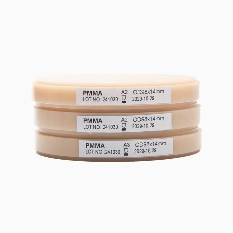 Tandheelkundige Pmma-blok met een buigsterkte van 150 Mpa en een dichtheid tussen 132 en 151 g per ml Ideaal voor tandheelkundige restauratie