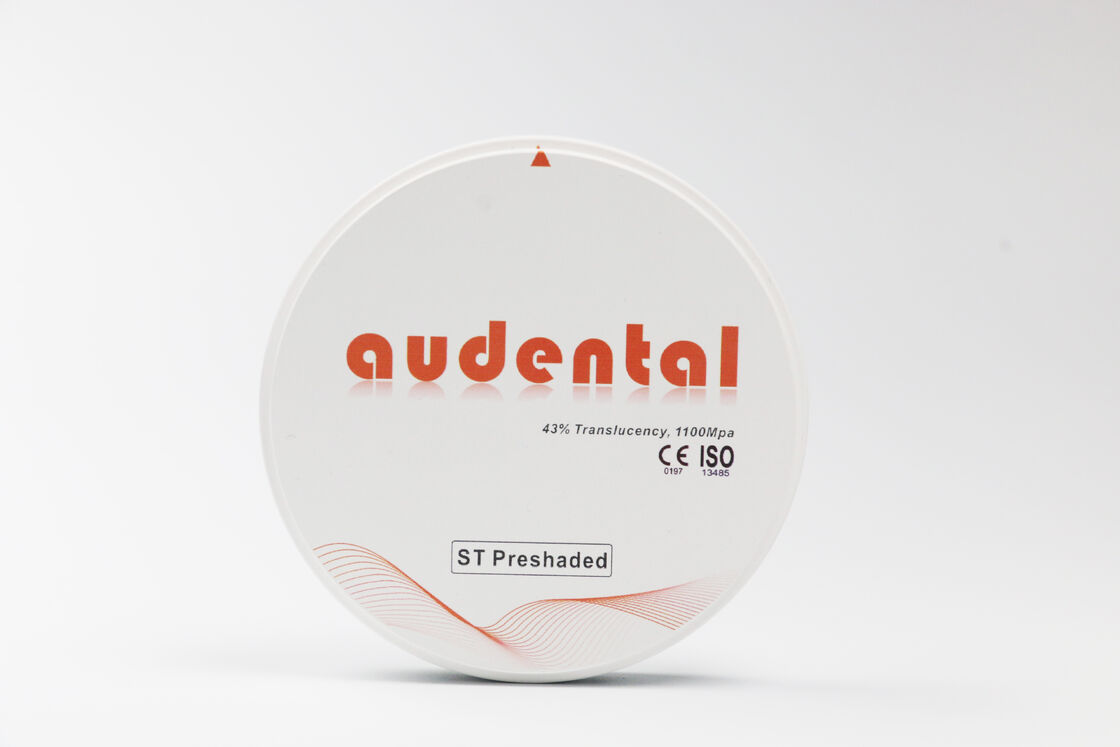 Pre-schaduwde zirconia blok biedt uniforme kleurnauwkeurigheid en hoge doorschijnendheid voor natuurlijke uitziende tandheelkundige restauratie