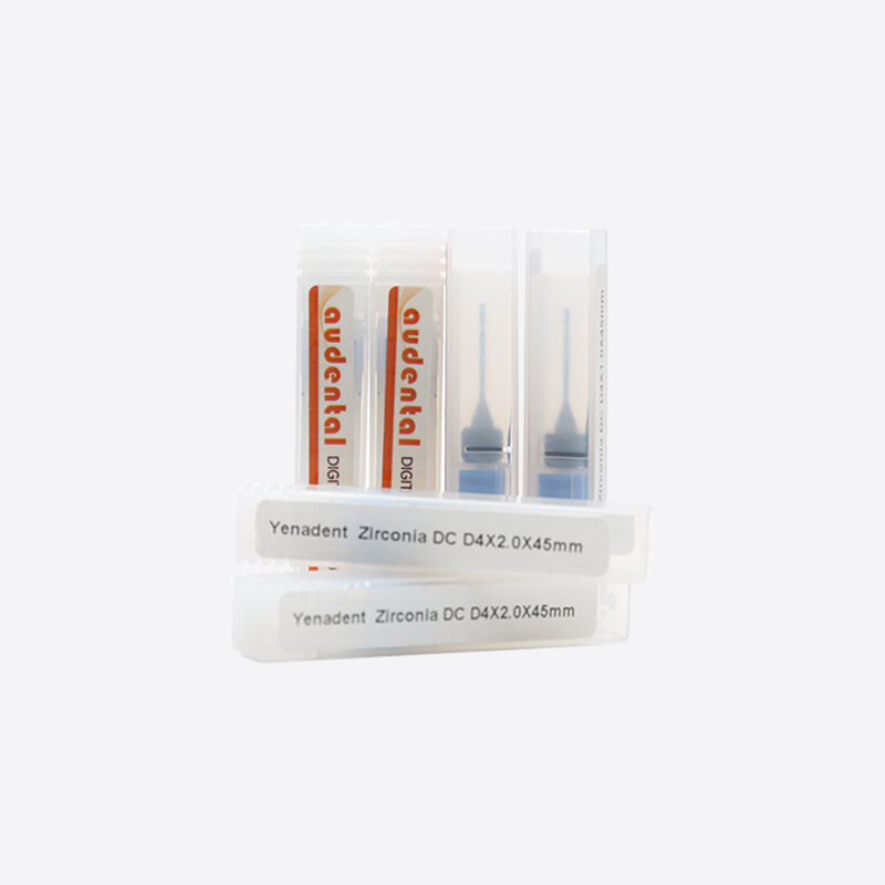 Zirconia freeswerktuig met diamant gecoate wolfraamcarbide freeswerktuig geoptimaliseerd voor schone randen en oppervlakteafwerking in tandheelkundige laboratoria