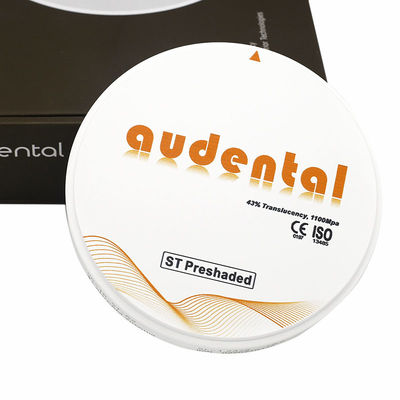 CAD CAM Pre Shaded Zirconia Block ST/DST Hoge doorschijnendheid Zirconia 43% ISO