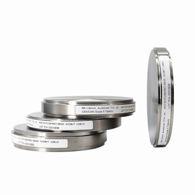 98 mm Gr5 Gr2 Ti Blank Implantat Materialen CAD CAM Tandheelkundige freeswerk Tandheelkundige titanium schijf