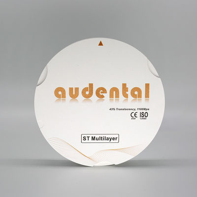 Audentaal tandheelkundig laboratoriummateriaal CAD CAM Zirconiablok Supertranslucent ST Multilayer