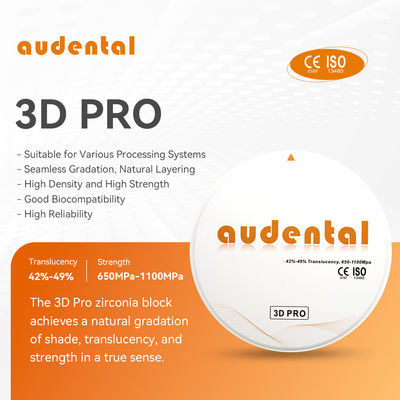 Audentaal tandheelkundig materiaal 3d Pro Consumables Machinery Material Zirconia Blocks Tandheelkundig laboratorium