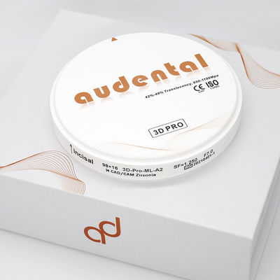 3D Pro Multilayer Dental Lab Dental Zirconia Block met hoge buigsterkte Translucentie Audental