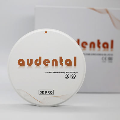 Audental 3d Pro Zirconia Block 1200Mpa 98mm CAD CAM System Tandheelkundige laboratoriummaterialen 10-30mm voor Inner Crown