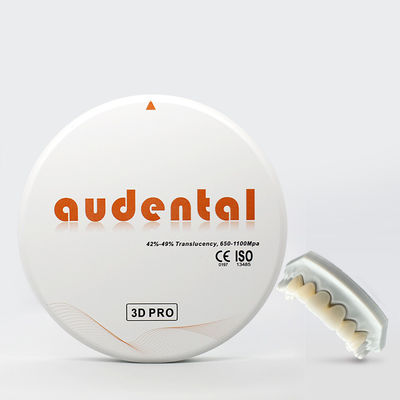 Audentaal tandheelkundig laboratorium Hoogtranslucent Zirconia Blanks 98mm Zirconia Block voor CAD/CAM Machining 3D Pro
